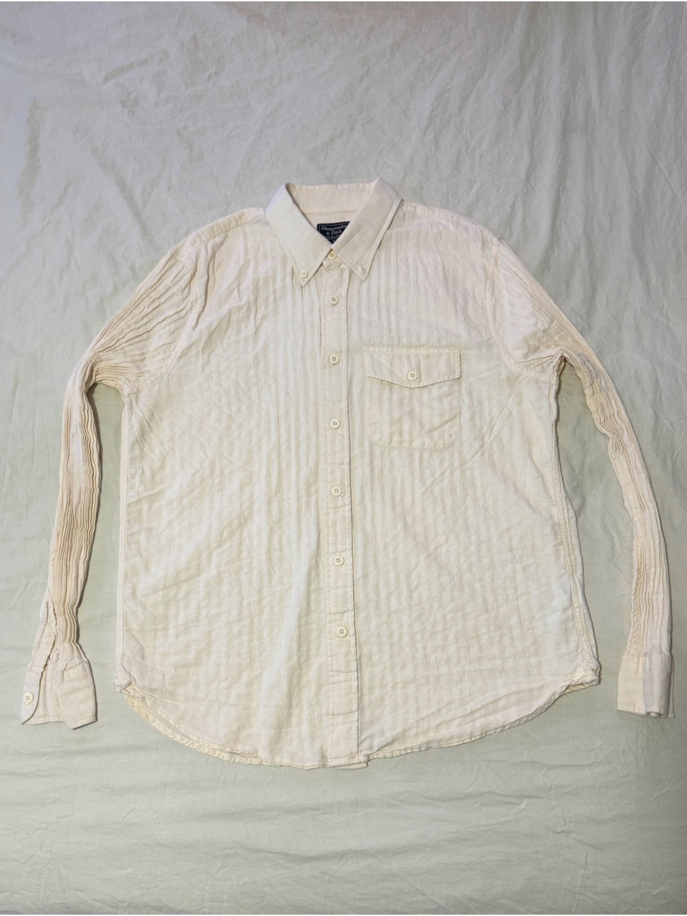 Abercrombie and Fitch Button-Down Long Sleeve Shirt Off-White
